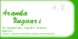 aranka ungvari business card